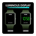 SKMEI 1541 Fashion Led Watch Square Couple Model Orologio elettronico impermeabile Orologio in silicone