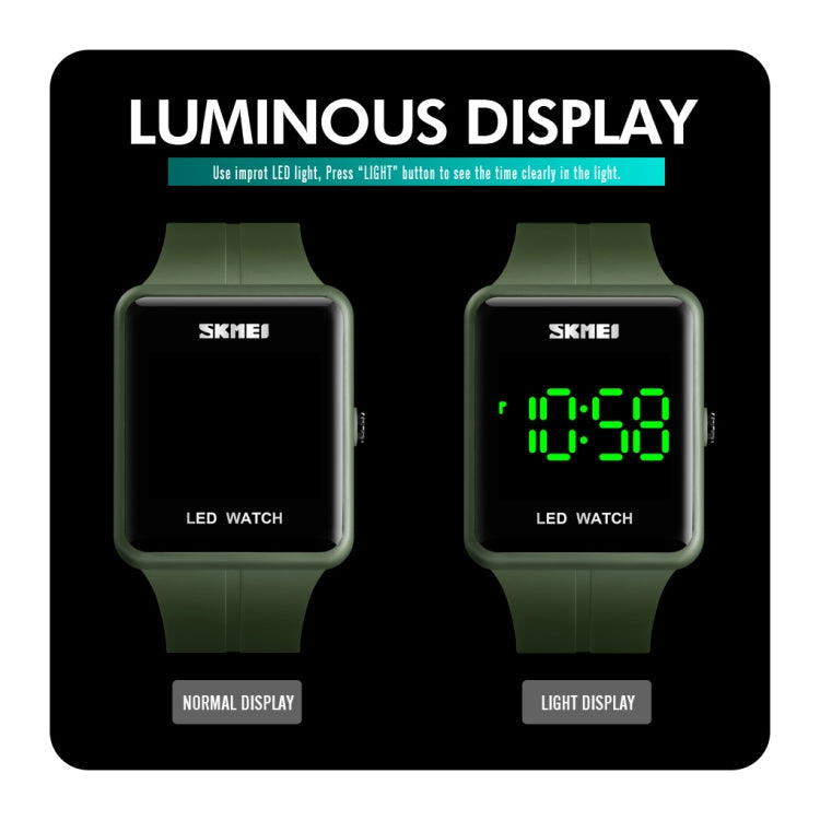 SKMEI 1541 Fashion Led Watch Square Couple Model Orologio elettronico impermeabile Orologio in silicone