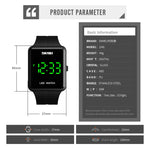 SKMEI 1541 Fashion Led Watch Square Couple Model Orologio elettronico impermeabile Orologio in silicone