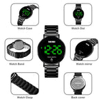 SKMEI 1550 Orologio da uomo touch screen a LED semplice ed elegante in acciaio inossidabile impermeabile con orologio elettronico