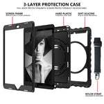 Per iPad 10.2 Custodia girevole a 360 gradi con portamatite, cavalletto resistente agli urti con tracolla, cinturino da polso, For iPad 10.2