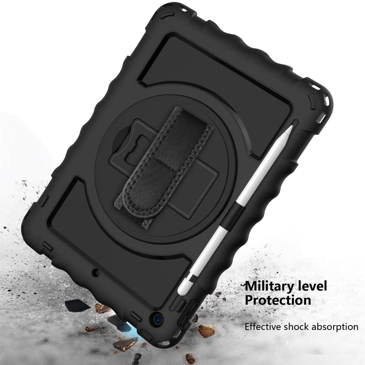 Per iPad 10.2 Custodia girevole a 360 gradi con portamatite, cavalletto resistente agli urti con tracolla, cinturino da polso, For iPad 10.2