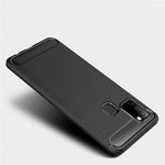 Custodia in TPU in fibra di carbonio con trama spazzolata per Galaxy A21s, For Galaxy A21s