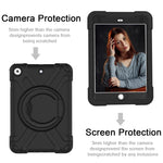 Per iPad 10.2 PC + Custodia combinata antiurto in silicone con supporto e maniglia rotanti a 360 gradi, For iPad 10.2