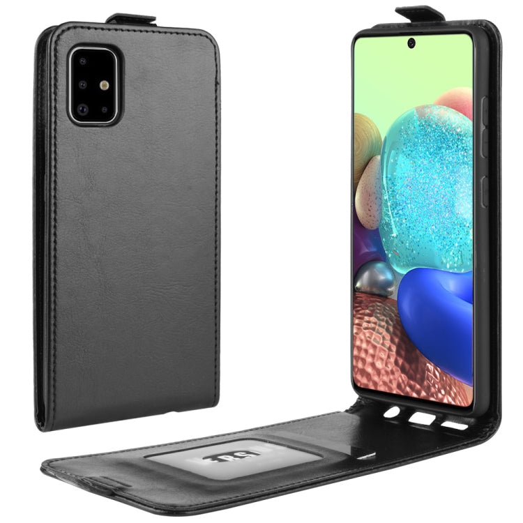 Per Galaxy A71 5G R64 Texture Custodia protettiva in pelle a vibrazione verticale singola con slot per schede e cornice per foto, For Galaxy A71 5G