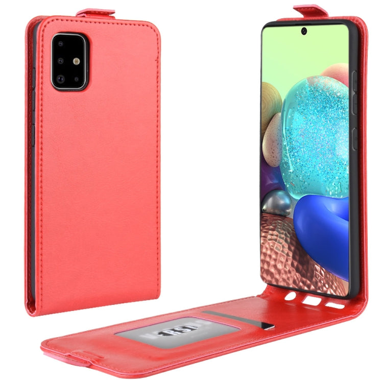 Per Galaxy A71 5G R64 Texture Custodia protettiva in pelle a vibrazione verticale singola con slot per schede e cornice per foto, For Galaxy A71 5G