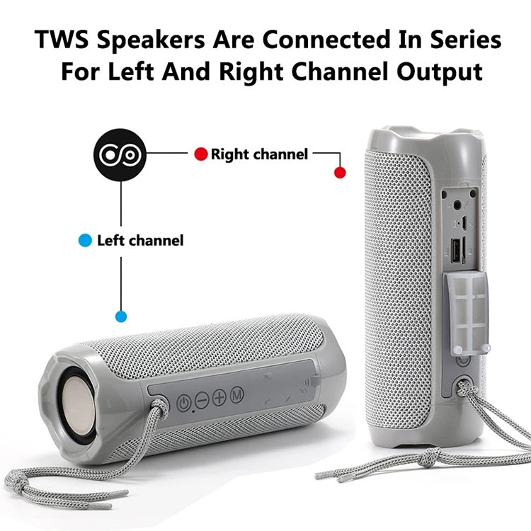 T&G TG191 Altoparlante Bluetooth impermeabile da 20 W Stereo a doppio diaframma Subwoofer Audio portatile Radio FM
