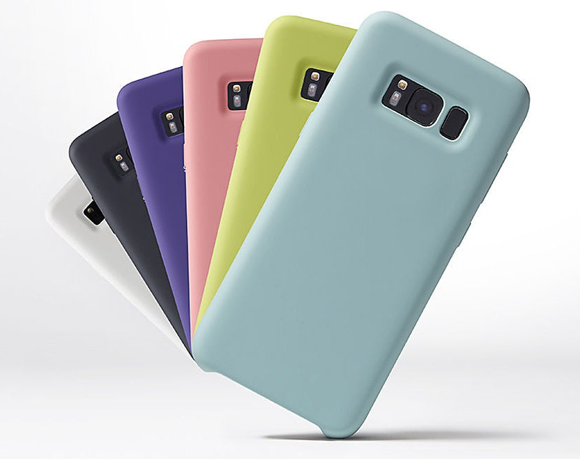 Cover posteriore in silicone soft touch per smartphone Samsung S8 - Vari colori