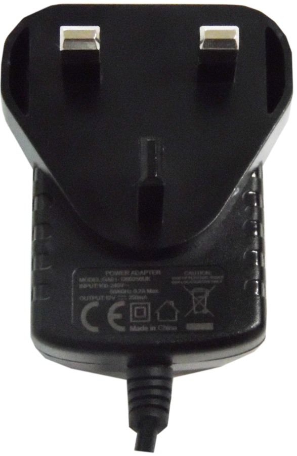 Alimentatore 12V 250mA spina inglese GA01-1200250UK T406