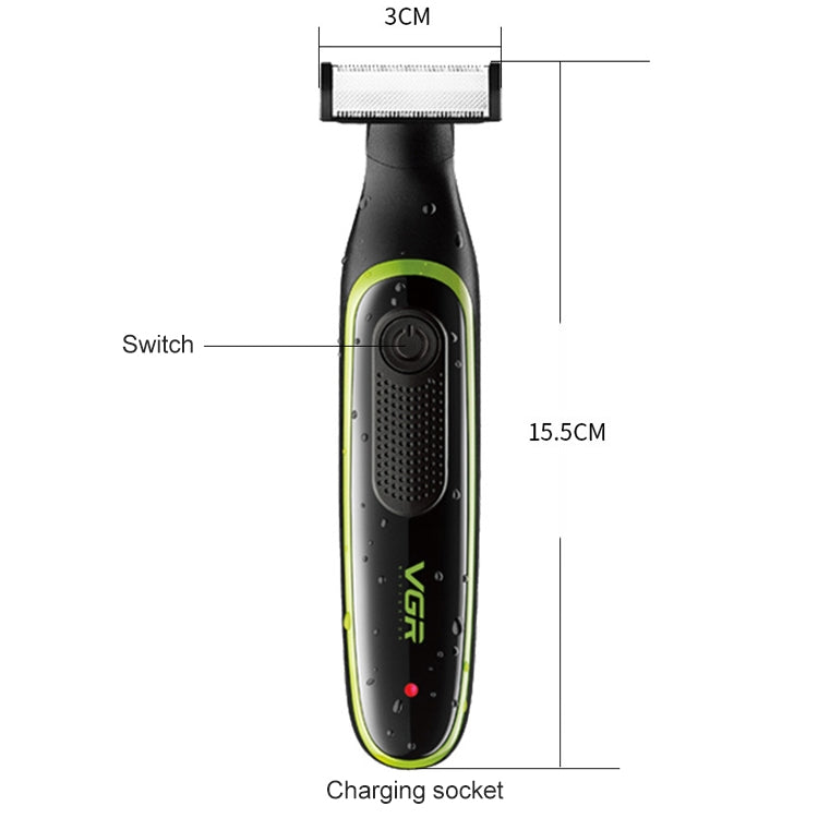 VGR V-017 Rasoio T piccolo minimalista da uomo USB da 10 W, V-017