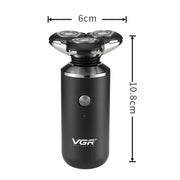 Rasoio elettrico a tre reti galleggiante tridimensionale omnidirezionale USB VGR V-317 da 5 W, V-317