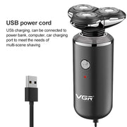 Rasoio elettrico a tre reti galleggiante tridimensionale omnidirezionale USB VGR V-317 da 5 W, V-317