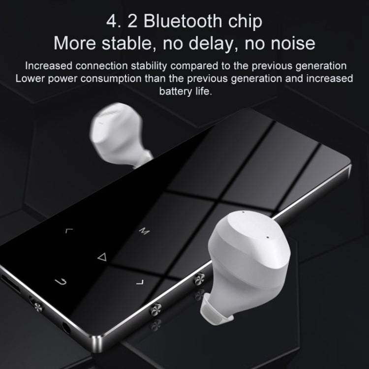 Lettore musicale audio HiFi Bluetooth MP3 MP4 con touch screen da 1,8 pollici in metallo, 8GB, X2, 16GB, Black, Silver, Rose Gold