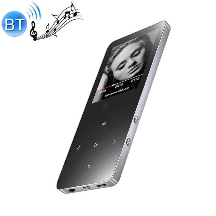 Lettore musicale audio HiFi Bluetooth MP3 MP4 con touch screen da 1,8 pollici in metallo, 8GB, X2, 16GB, Black, Silver, Rose Gold