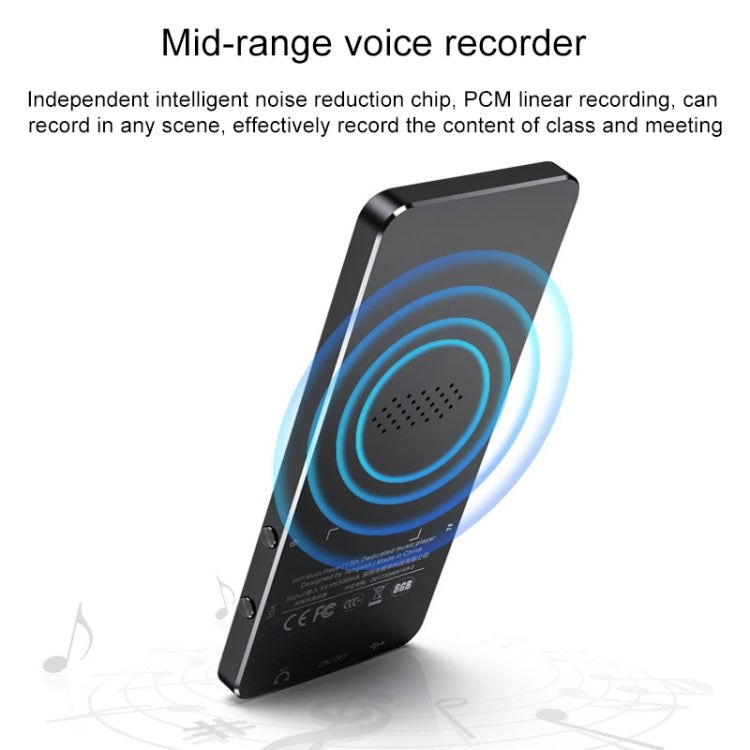 Lettore musicale MP3 MP4 Bluetooth 8GB metallo 1,8"
