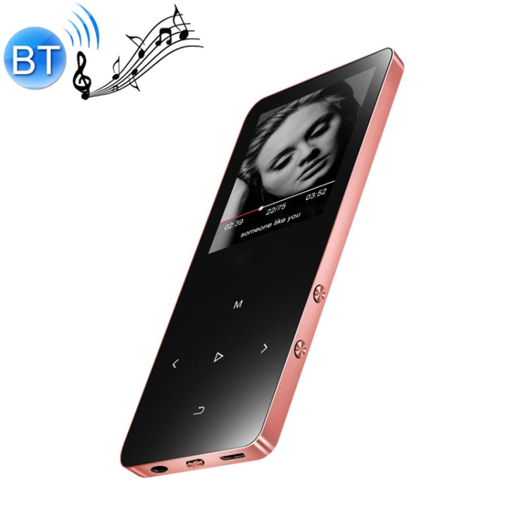 Lettore musicale audio HiFi Bluetooth MP3 MP4 con touch screen da 1,8 pollici in metallo, 8GB, X2, 16GB, Black, Silver, Rose Gold