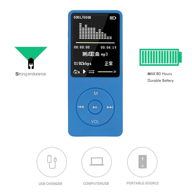 Lettore MP3 MP4 portatile con radio FM e schermo LCD 1,8"