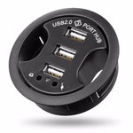 Hub USB 2.0 a 3 porte con jack audio e microfono da 3,5 mm