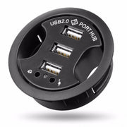 Hub USB 2.0 a 3 porte con jack audio e microfono da 3,5 mm