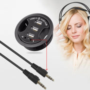 Hub USB 2.0 a 3 porte con jack audio e microfono da 3,5 mm