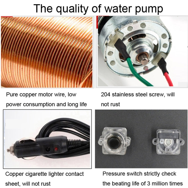 12V Lavatrice per auto Pistola Pompa Pulitore ad alta pressione Cura dell'auto Lavatrice portatile Dispositivo automatico per la pulizia elettrica, High Pressure Cleaner