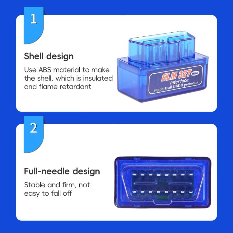 Nuovo OBD V2.1 mini ELM327 OBD2 Bluetooth Auto Scanner OBDII 2 Auto ELM 327 Tester Strumento diagnostico per Android Windows Symbian, Bluetooth Auto Scanner