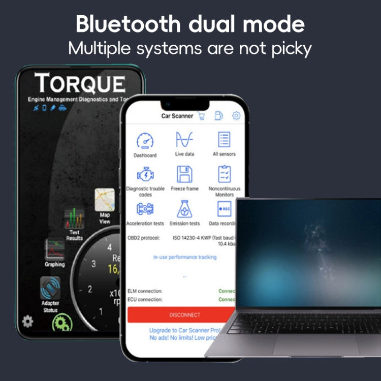 Nuovo OBD V2.1 mini ELM327 OBD2 Bluetooth Auto Scanner OBDII 2 Auto ELM 327 Tester Strumento diagnostico per Android Windows Symbian, Bluetooth Auto Scanner