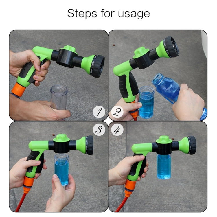 Lavatrice per auto in schiuma automatica multifunzione portatile professionale Ugello in schiuma di lavaggio per pulizia con pistola ad acqua ad alta pressione di 3 gradi, Green, Yellow, Black