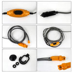 Doccia da viaggio da campeggio con presa per auto elettrica portatile da 12V, Camping Travel Shower