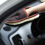 Guanti per lavaggio auto in lana morbida per styling auto Spazzola per pulizia Prodotti per la cura della rondella per moto, Brown, Washing Gloves