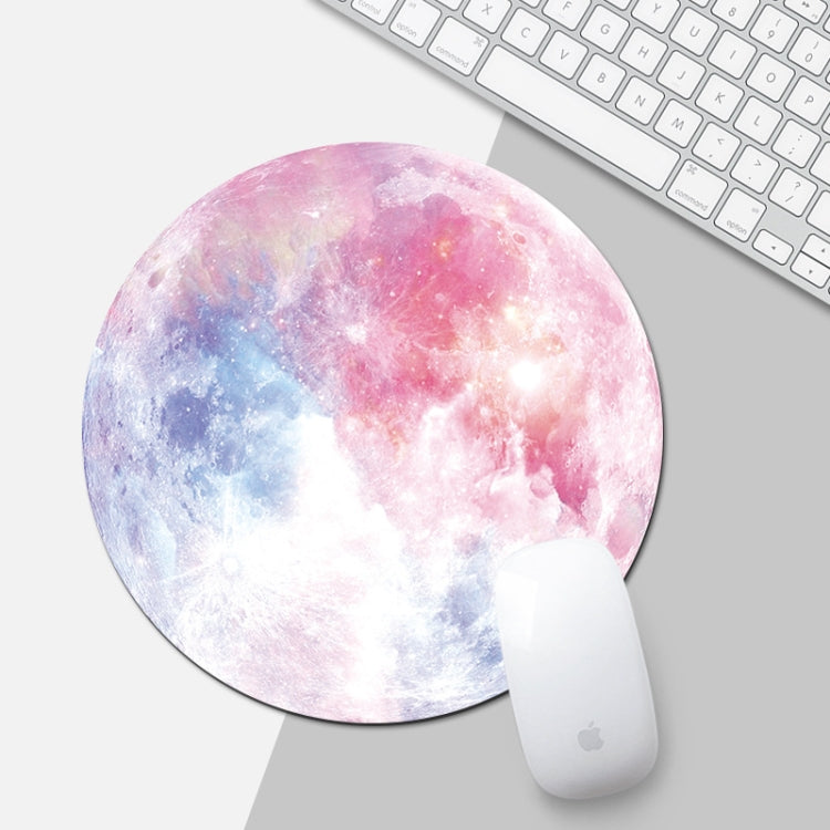 Tappetino per mouse circolare opaco serie Planet, Rainbow Color Moon