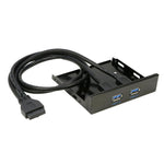 Spilitter HUB sul pannello frontale Floppy Bay USB 3.0 a 2 porte da 5,25 pollici con adattatore di alimentazione, 2 Ports USB