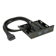 Spilitter HUB sul pannello frontale Floppy Bay USB 3.0 a 2 porte da 5,25 pollici con adattatore di alimentazione, 2 Ports USB