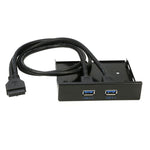 Spilitter HUB sul pannello frontale Floppy Bay USB 3.0 a 2 porte da 5,25 pollici con adattatore di alimentazione, 2 Ports USB
