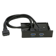 Spilitter HUB sul pannello frontale Floppy Bay USB 3.0 a 2 porte da 5,25 pollici con adattatore di alimentazione, 2 Ports USB