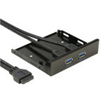 Spilitter HUB sul pannello frontale Floppy Bay USB 3.0 a 2 porte da 5,25 pollici con adattatore di alimentazione, 2 Ports USB