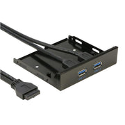 Spilitter HUB sul pannello frontale Floppy Bay USB 3.0 a 2 porte da 5,25 pollici con adattatore di alimentazione, 2 Ports USB