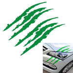 Adesivo riflettente per auto Mostro Scratch Stripe Segni di artigli Decorazione faro auto per auto Decalcomania in vinile Adesivi per auto, Dimensioni: 40X12 cm