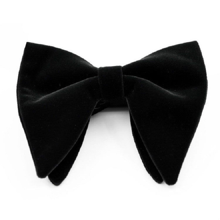 Accessori per abbigliamento con papillon grande a doppio strato in velluto da uomo