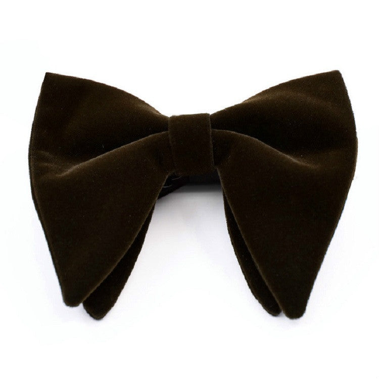 Accessori per abbigliamento con papillon grande a doppio strato in velluto da uomo