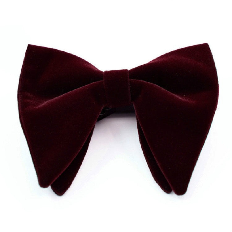 Accessori per abbigliamento con papillon grande a doppio strato in velluto da uomo