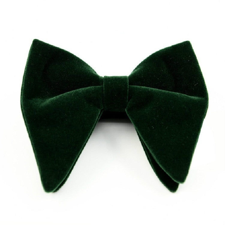 Accessori per abbigliamento con papillon grande a doppio strato in velluto da uomo