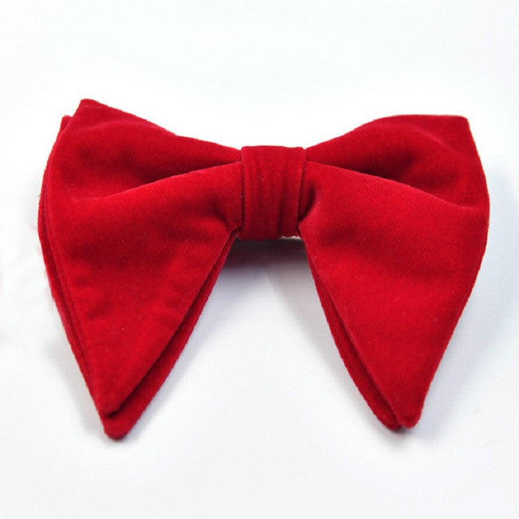 Accessori per abbigliamento con papillon grande a doppio strato in velluto da uomo