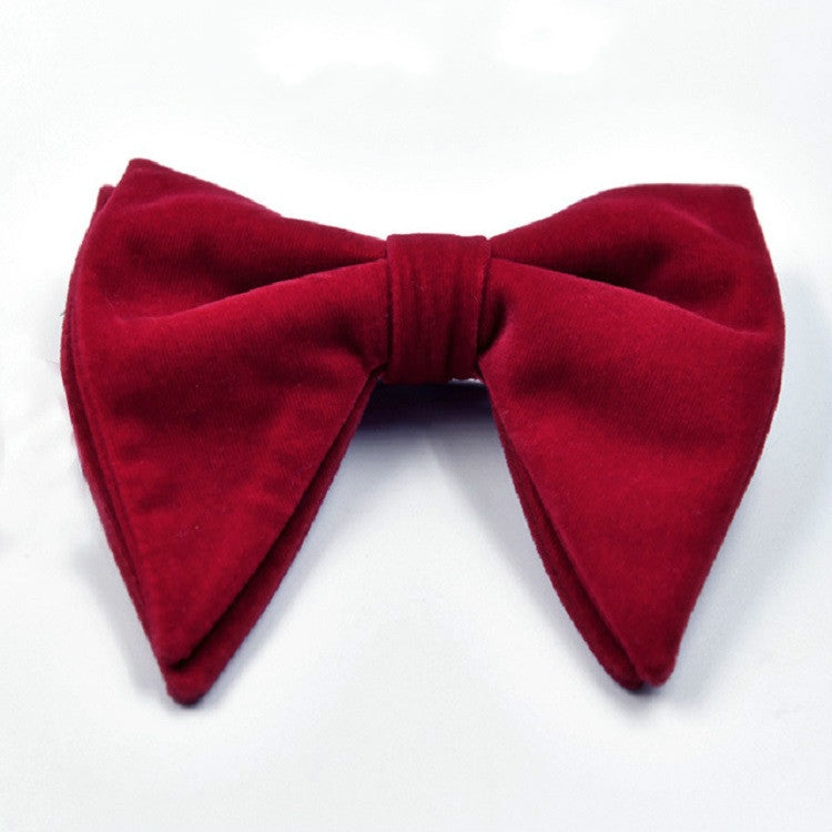 Accessori per abbigliamento con papillon grande a doppio strato in velluto da uomo