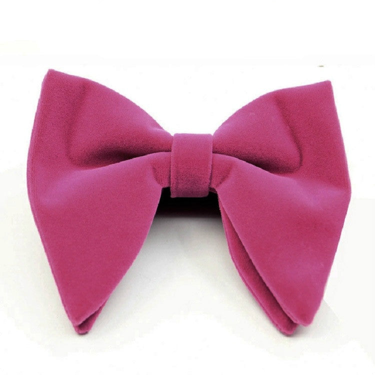 Accessori per abbigliamento con papillon grande a doppio strato in velluto da uomo