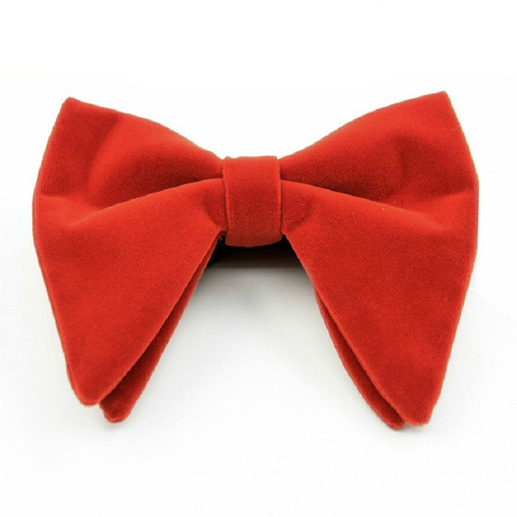 Accessori per abbigliamento con papillon grande a doppio strato in velluto da uomo