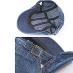 Berretto in denim lavato con cuciture da uomo/donna, Adjustable