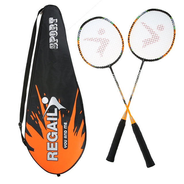 REGAIL 8019 Racchetta da badminton resistente in carbonio 2 in1 con borsa tote