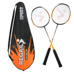 REGAIL 8019 Racchetta da badminton resistente in carbonio 2 in1 con borsa tote