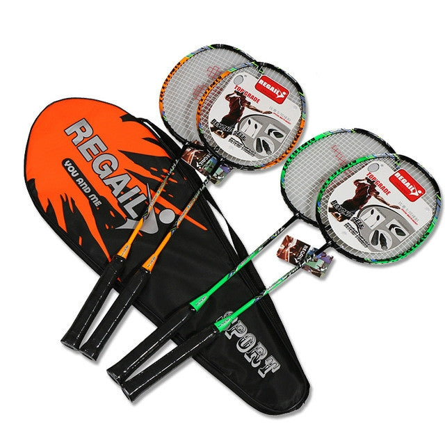 REGAIL 8019 Racchetta da badminton resistente in carbonio 2 in1 con borsa tote